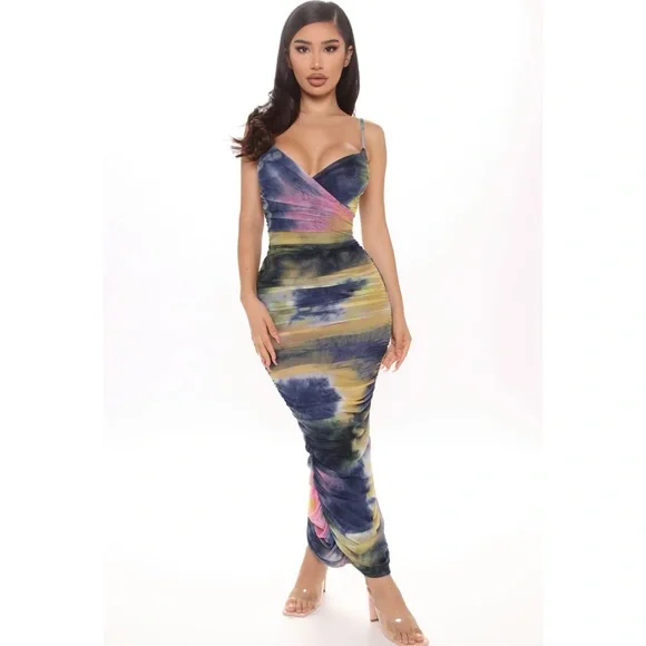 Fashion Nova | Dresses | Me Before You Tie Dye Maxi Dress Navycombo |  Poshmark